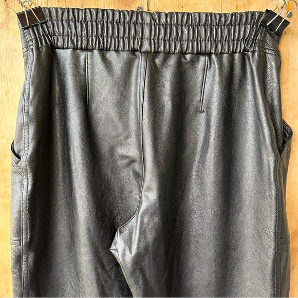 Spanx Leather-Like Jogger Pant Black Faux Leather Pocket High Waist 20283R - Picture 8 of 14